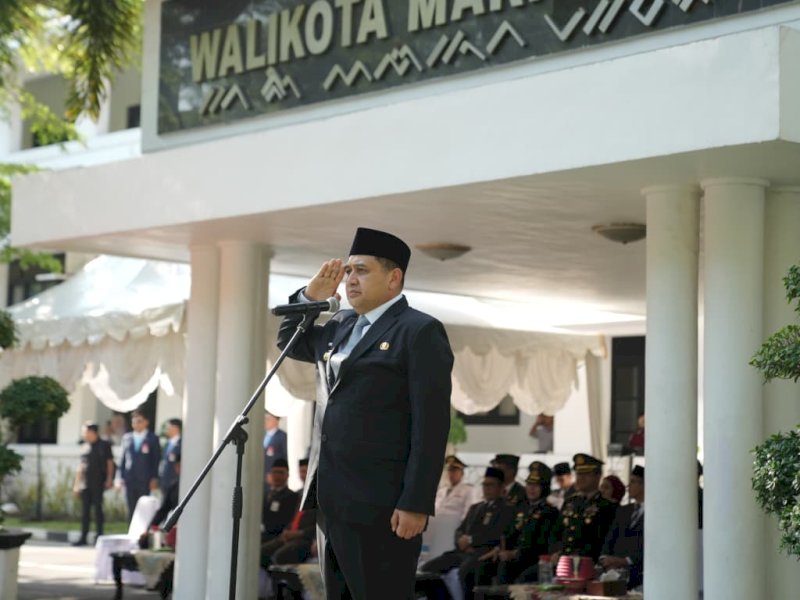 Wali Kota Makassar, Munafri Arifuddin, memimpin Upacara Peringatan Hari Kesaktian Pancasila 2025 di halaman Kantor Wali Kota Makassar, Rabu (1/10/2025). @Jejakfakta/dok. Humas Pemkot Makassar