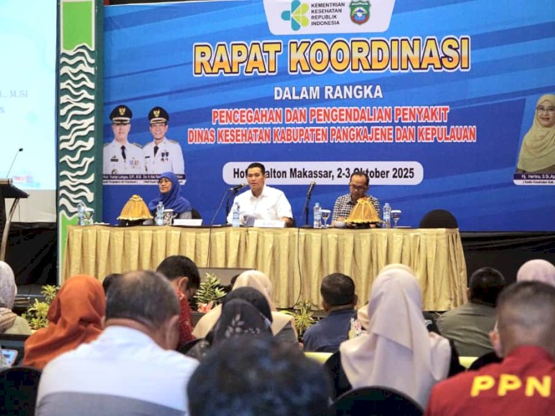 Rakor Pencegahan dan Pengendalian Penyakit Dinkes Pangkep, Makassar, Jumat (3/10/2025). @jejakfaktacom/Humas Pemda Pangkep
