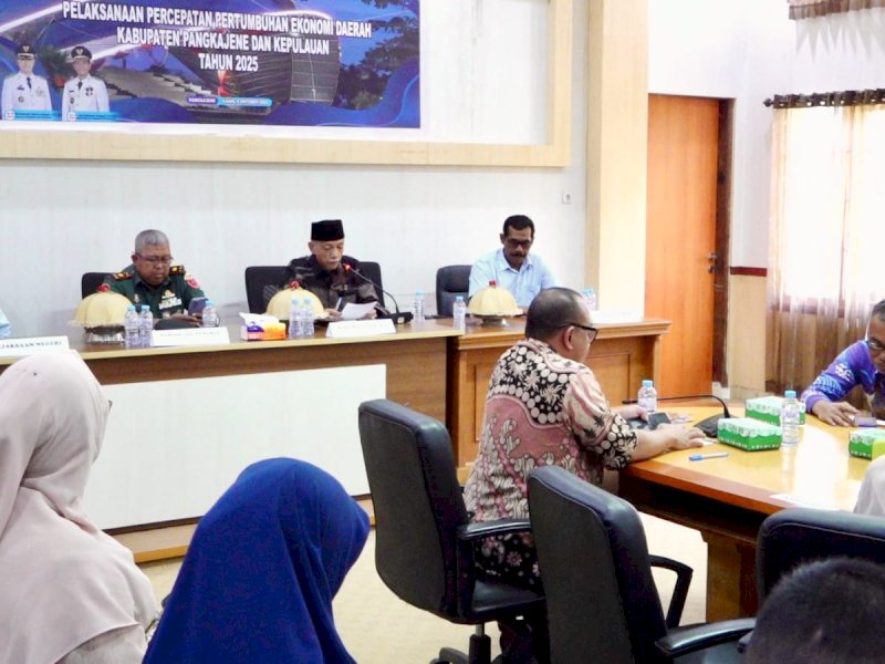 High Level Meeting (HLM) Badan Perencanaan Pembangunan, Penelitian, dan Pengembangan Daerah (Bappelitbangda) Pangkep, Kamis (9/10/2025). @jejakfaktacom/Humas Pemda Pangkep
