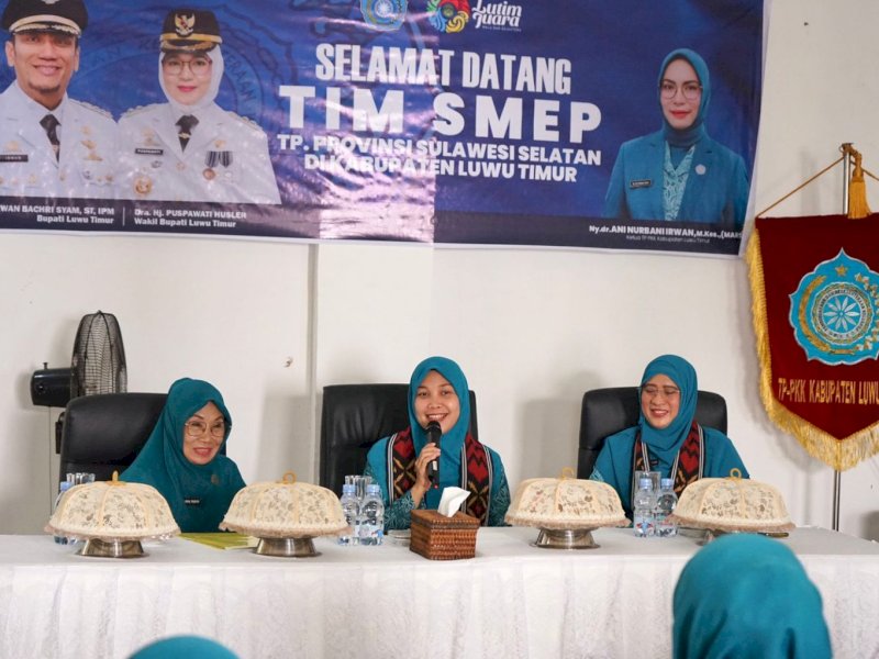 Tim Penggerak Pemberdayaan dan Kesejahteraan Keluarga (TP PKK) Kabupaten Luwu Timur menerima kunjungan Tim Supervisi, Monitoring, Evaluasi, dan Pelaporan (SMEP) dari TP PKK Provinsi Sulawesi Selatan pada Rabu (17/9/2025). @Jejakfakta/Istimewa