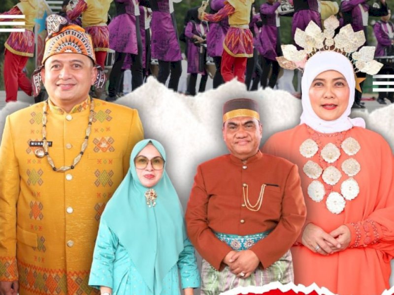 Kepala Dinas PPKB Kota Makassar didampingi Ketua Dharma Wanita Persatuan (DWP) Unit DPPKB Kota Makassar, hadir di Upacara Penurunan Bendera HUT Kemerdekaan Republik Indonesia ke-80 di Lapangan Karebosi, Minggu (17/8/2025). @jejakfaktacom/DPPKB Kota Makassar