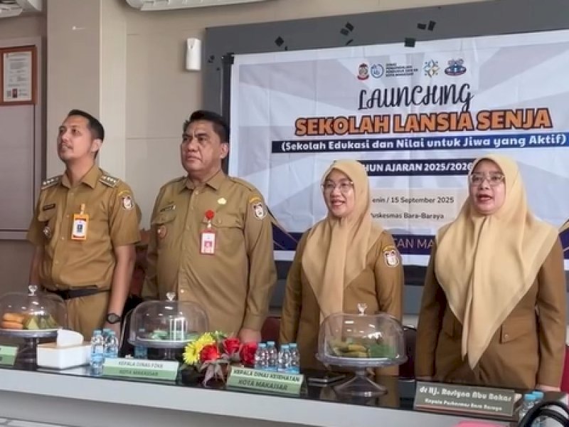 Peresmian Sekolah Lansia Senja Kecamatan Makassar, di Puskesmas Bara-Baraya, Senin (15/9/2025). @jejakfaktacom/DPPKB Kota Makassar