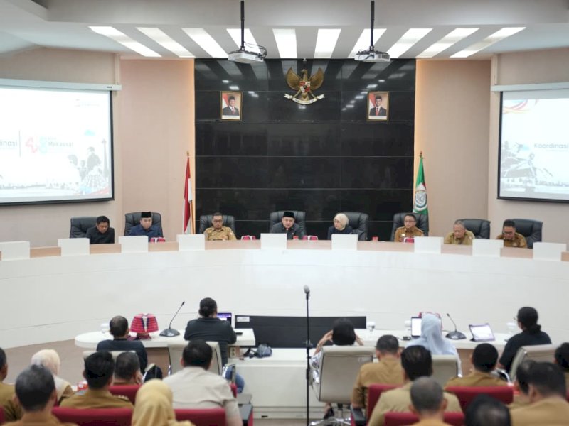 Wali Kota Makassar Munafri Arifuddin, saat memimpin Rapat Koordinasi (Rakor) lanjutan di Balai Kota Makassar, Selasa (21/10/2025). @Jejakfakta/dok. Humas Pemkot Makassar