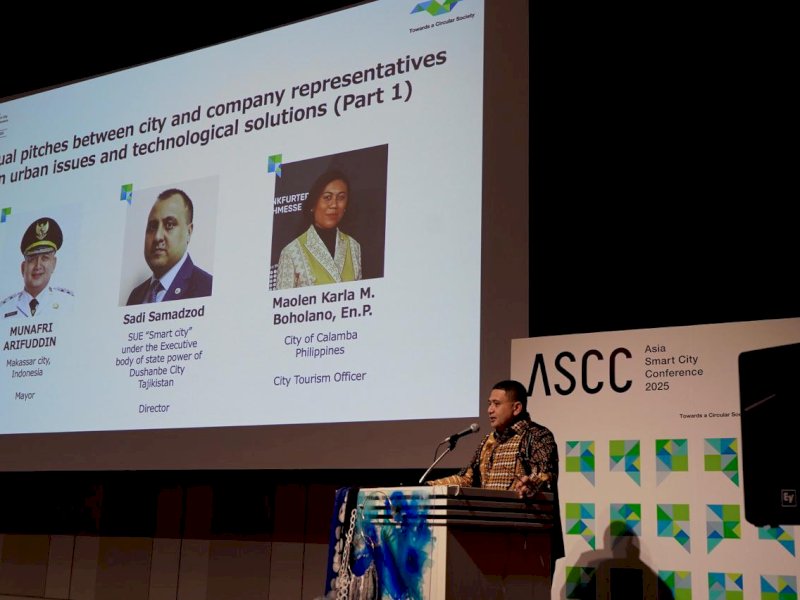 Wali Kota Makassar, Munafri Arifuddin, menghadiri sesi City Presentation on Urban Challenges and Climate Change, di Asia Smart City Conference (ASCC) 2025, Rabu (26/11/2025). @Jejakfakta/dok. Humas Pemkot Makassar