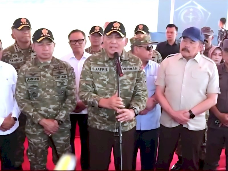 Kunjungan Menteri Pertahanan Sjafrie Sjamsoeddin yang menghadiri Latihan Komando Gabungan (Kogab) TNI di kawasan bandara tersebut, Kamis (20/11/2025). @jejakfaktacom/dok.Instagram Sjafrie Sjamsoeddin