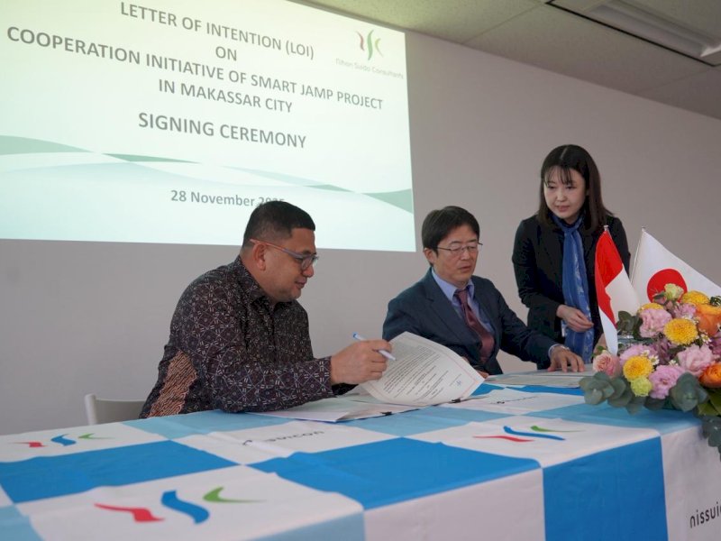 Wali Kota Makassar Munafri Arifuddin melakukan penjajakan kerja sama dan penandatanganan Letter of Intent (LoI) bersama Nihon SUIDO Tokyo, Jumat (28/11/2025). @Jejakfakta/dok. Humas Pemkot Makassar