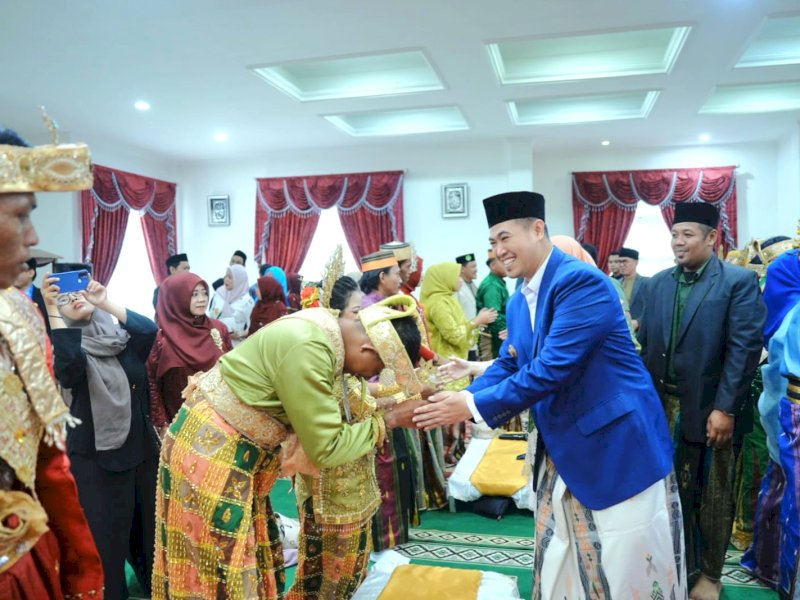 Nikah Massal GAS Nikah di Aula Rumah Jabatan Bupati Pangkep, Sabtu (14/12/2025). @jejakfaktacom/Humas Pemda Pangkep