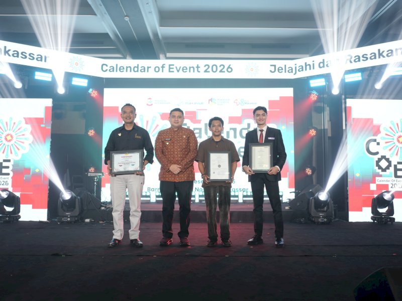 Wali Kota Makassar Munafri Arifuddin, menghadiri Peluncuran Calendar of Event (CoE) Makassar 2026, di Novotel Makassar, Jumat (19/12/2025). @Jejakfakta/dok. Humas Pemkot Makassar