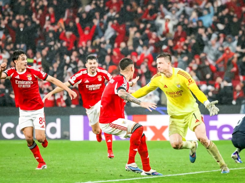 Penjaga Gawang Benfica, Trubin, merayakan golnya ke gawang Real Madrid di menit 98. @jejakfaktacom/Dok. Benfica