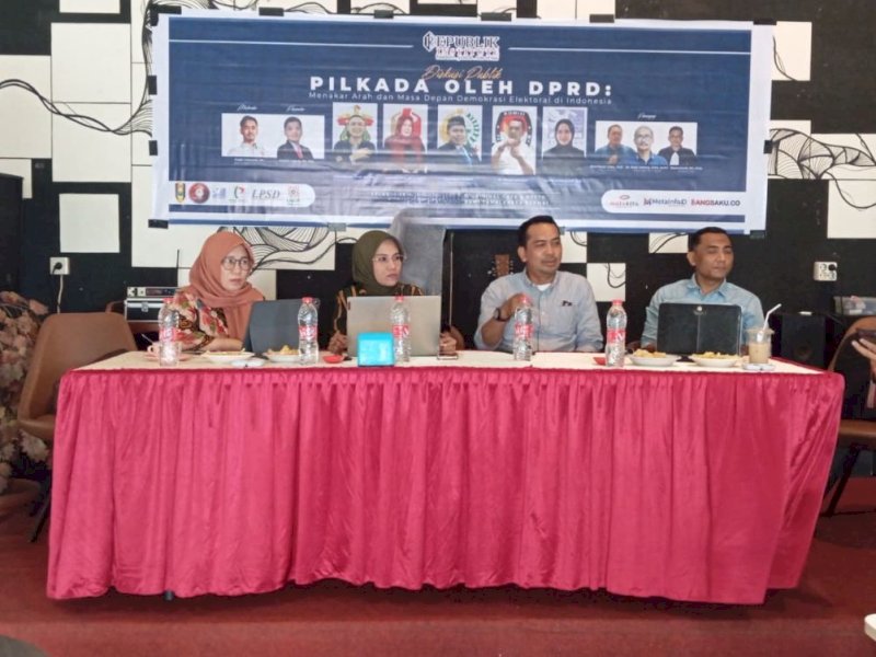 Dialog Publik bertajuk &ldquo;Pilkada oleh DPR: Menakar Arah dan Masa Depan Demokrasi Elektoral di Indonesia&rdquo; yang digelar Republik Institute bekerja sama dengan JPPR Sulsel dan sejumlah organisasi masyarakat sipil, Selasa (10/2/2026). @Jejakfakta/dok. Istimewa
