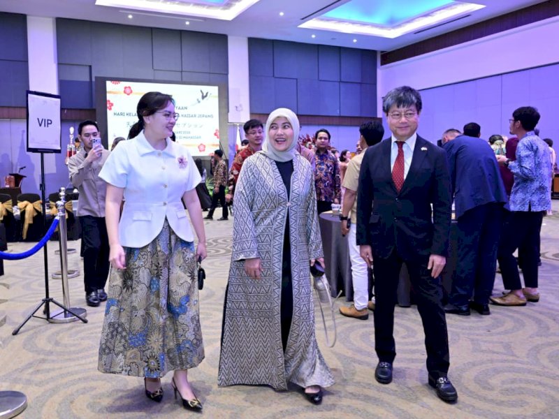 Wakil Wali Kota Makassar, Aliyah Mustika Ilham, saat menghadiri Perayaan Hari Kelahiran Sri Baginda Kaisar Jepang tahun 2026, di Ballroom Lotus A Lt. 2, Four Points by Sheraton Makassar, Kamis (12/2/2026). @Jejakfakta/dok. Humas Pemkot Makassar