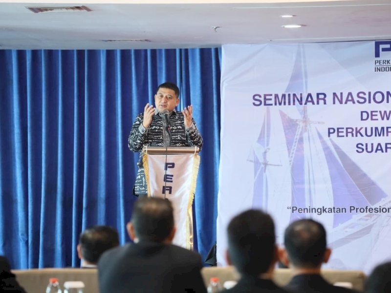 Wali Kota Makassar, Munafri Arifuddin, saat menghadiri Pembukaan Seminar Nasional dan Muscab II Dewan Pimpinan Cabang PERADI-SAI Makassar di Swiss-Belhotel Makassar, Sabtu (14/2/2026). @Jejakfakta/dok. Humas Pemkot Makassar