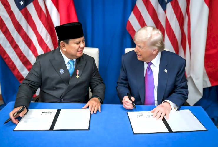 Momen Bersejarah: Presiden Prabowo dan Presiden Trump Teken Perjanjian Dagang Timbal Balik AS-Indonesia