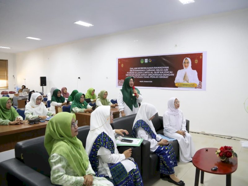 Pengurus Forum Kajian Cinta Al-Qur&rsquo;an (FKCA) Kabupaten Luwu Timur menggelar Musyawarah Cabang (Muscab) untuk memilih ketua periode 2026&ndash;2031 di Media Center Dinas Komunikasi dan Informatika (Diskominfo) Luwu Timur, Selasa (10/3/2026). @Jejakfakta/dok. Humas Pemkab Lutim
