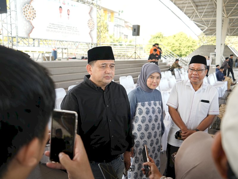 Wali Kota Makassar, Munafri Arifuddin, saat memberikan keterangan pers kepada wartawan. @Jejakfakta/dok. Istimewa