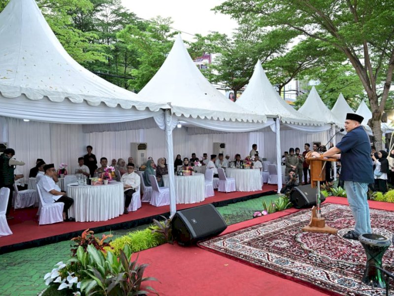 Wali Kota Makassar Munafri Arifuddin bersama Wakil Wali Kota Aliyah Mustika Ilham menggelar buka puasa bersama Forum Koordinasi Pimpinan Daerah (Forkopimda) di Balai Kota Makassar, Kamis (19/03/2026). @Jejakfakta/dok. Humas Pemkot Makassar