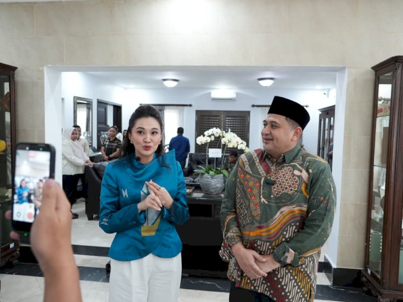 Wali Kota Makassar Munafri Arifuddin menerima kunjungan Gubernur Maluku Utara Sherly Tjoanda di Rumah Jabatan Wali Kota Makassar, Sabtu (28/03/2026). @Jejakfakta/dok. Humas Pemkot Makassar