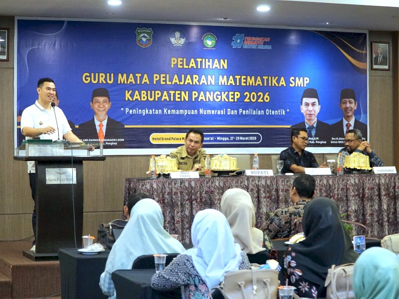 Sambutan Bupati Pangkep pada Pelatihan Guru Mata Pelajaran Matematika SMP Kabupaten Pangkep. @jejakfaktacom/Humas Pemda Pangkep