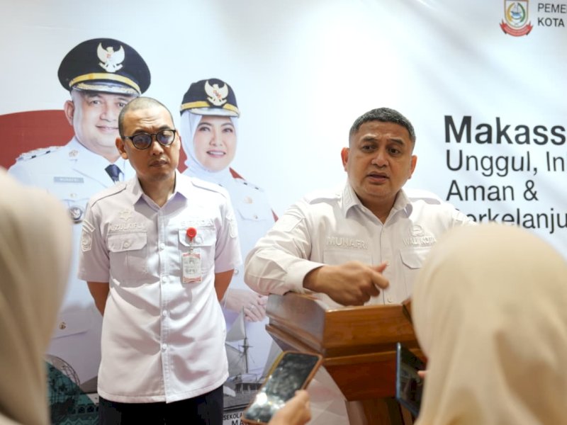 Wali Kota Makassar, Munafri Arifuddin, saat memberikan keterangan pers di Balai Kota Makassar, Kamis (2/4/2026). @Jejakfakta/dok. Humas Pemkot Makassar