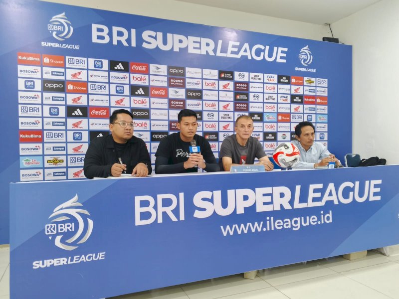 Sesi pre-match press conference Persis Solo jelang melawan tuan rumah PSM Makassar di Stadion Gelora BJ Habibie, Parepare, Sabtu (4/4/2026) besok. @Jejakfakta/dok. Istimewa