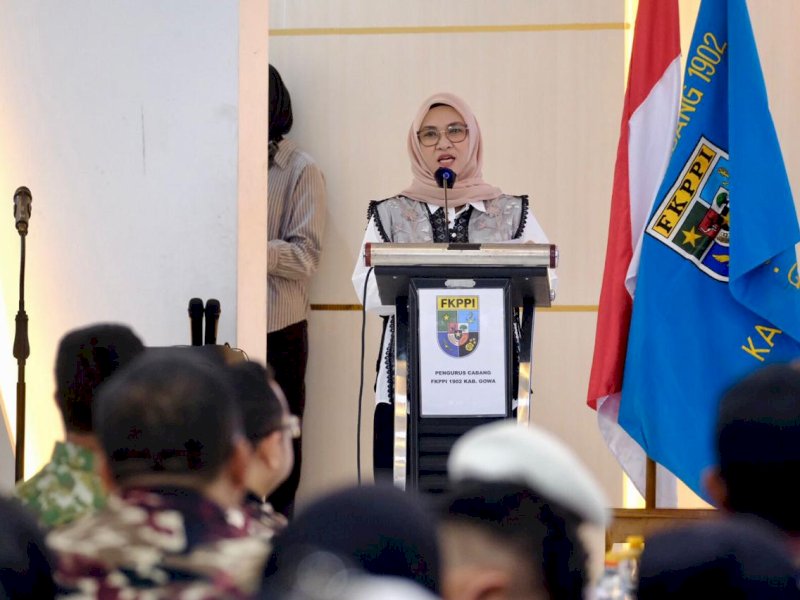 Bupati Gowa, Husniah Talenrang, saat menghadiri Musyawarah Cabang (Muscab) X Forum Komunikasi Putra Putri Purnawirawan dan Putra Putri TNI-Polri (FKPPI) Kabupaten Gowa,  di Baruga Tinggimae, Rumah Jabatan Bupati Gowa, Sabtu (4/4/2026). @Jejakfakta/dok. Humas Pemkab Gowa