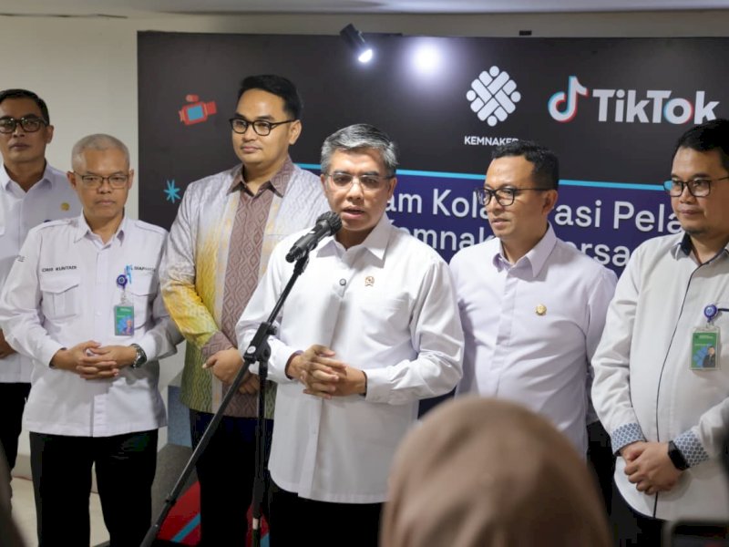 Menteri Ketenagakerjaan (Menaker), Yassierli, mengatakan kerja sama ini dilatarbelakangi oleh perkembangan ekonomi digital Indonesia yang berlangsung sangat pesat. @jejakfaktacom/Humas Kemnaker