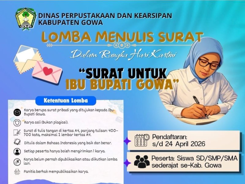 Lomba menulis surat. @Jejakfakta/dok. Istimewa