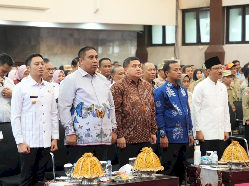 Wali Kota Makassar Munafri Arifuddin menghadiri kegiatan silaturahmi Kementerian Sosial RI bersama pemerintah provinsi serta seluruh kepala daerah kabupaten/kota se-Sulawesi Selatan, di Kantor Gubernur Sulsel, Sabtu (18/4/2026). @Jejakfakta/dok. Humas Pemkot Makassar