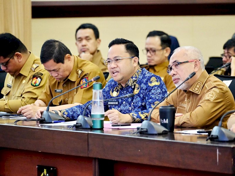 Wakil Bupati Gowa Darmawangsyah Muin,  saat menghadiri Musyawarah Perencanaan Pembangunan (Musrenbang) Tematik Tingkat Provinsi Sulawesi Selatan Tahun 2027 yang berlangsung di Kantor Gubernur Sulsel, Senin (20/4/2026). @Jejakfakta/dok. Humas Pemkab Gowa