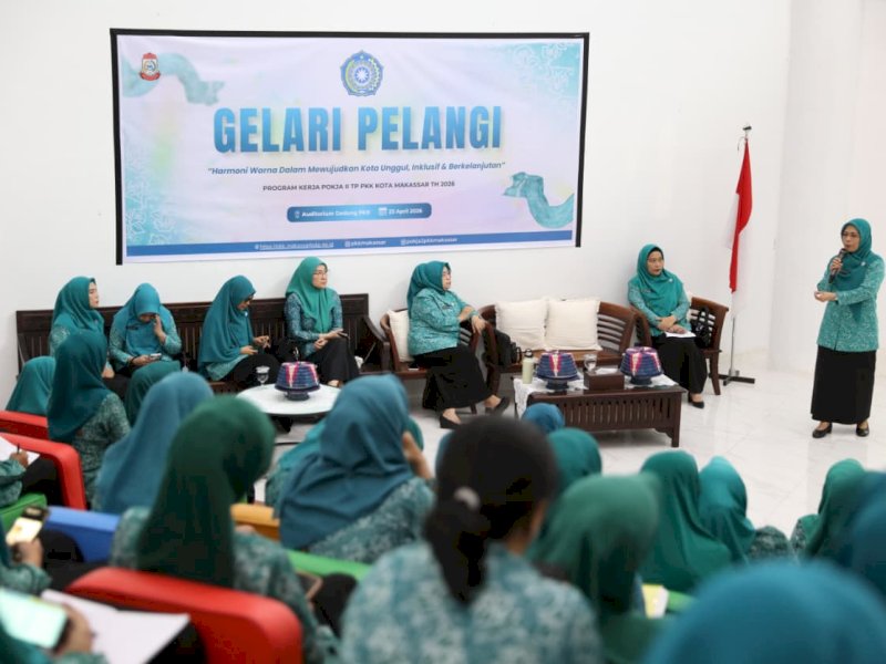 TP PKK Kota Makassar gelar sosialisasi Gelari Pelangi yang digelar di Auditorium Gedung PKK, Kamis (23/4/2026). @Jejakfakta/dok. Humas Pemkot Makassar