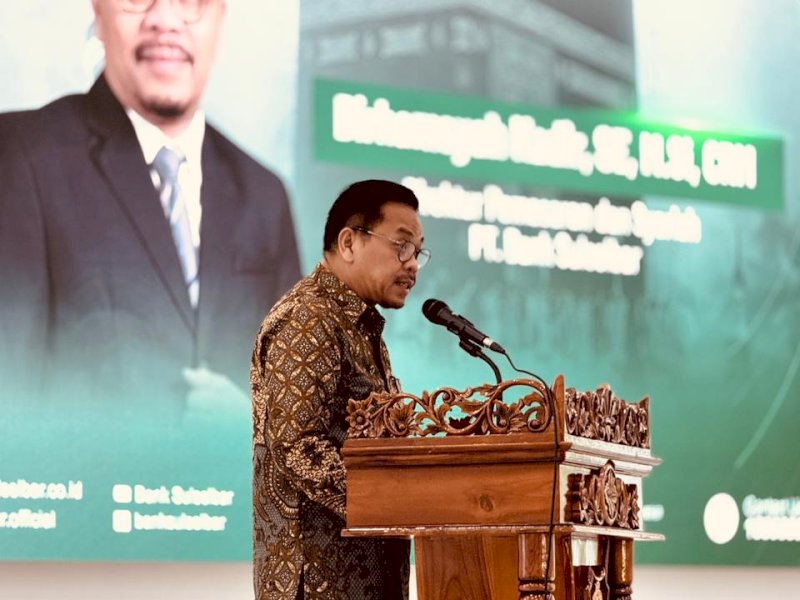 Direktur Pemasaran & Syariah Bank Sulselbar, Dirhamsyah Kadir, saat menghadiri kegiatan Gema Haji Sidrap 2026 yang digelar Badan Pengelola Keuangan Haji (BPKH) bersama Pemerintah Kabupaten Sidenreng Rappang, Kamis (23/4/2026). @Jejakfakta/dok. Istimewa