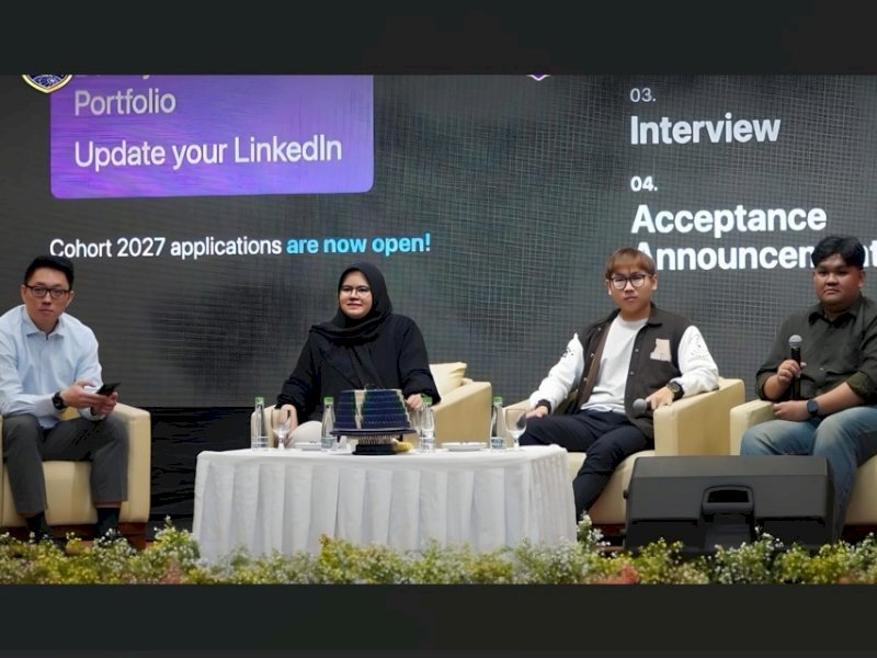 Talkshow Interaktif & Info Session Apple Developer Academy di Balai Sidang Universitas Bosowa, Kamis (23/4/2026). @Jejakfakta/dok. Kominfo Makassar