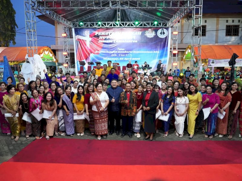 Wali Kota Makassar Munafri Arifuddin, saat menghadiri Perayaan Paskah serta Hari Ulang Tahun ke-23 Kebaktian Penyegaran Iman (KPI) yang digelar Gereja Toraja Jemaat Tamalanrea, Sabtu (25/4/2026). @Jejakfakta/dok. Humas Pemkot Makassar