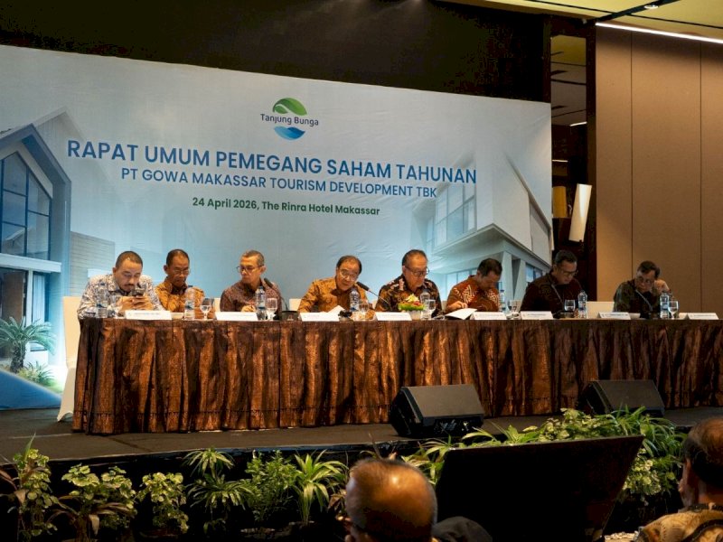 PT Gowa Makassar Tourism Development Tbk (GMTD) menggelar Rapat Umum Pemegang Saham Tahunan (RUPST) 2026 untuk tahun buku yang berakhir 31 Desember 2025 di Hotel The Rinra Makassar, Jumat (24/4/2026). @Jejakfakta/dok. Istimewa