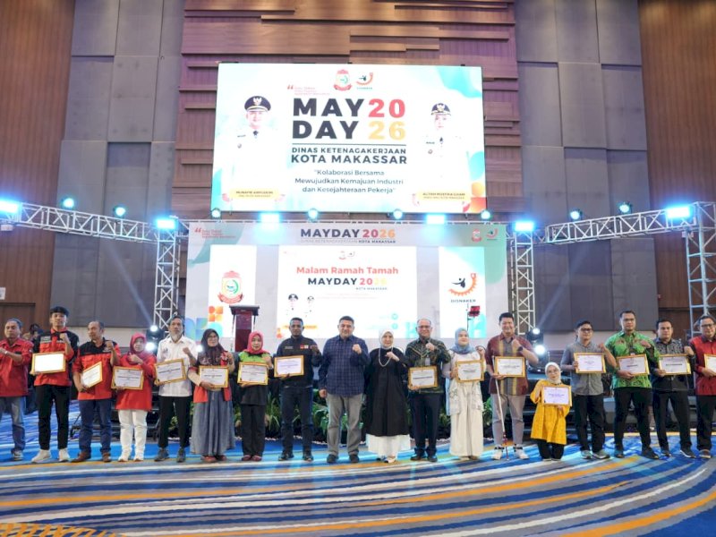 Wali Kota Makassar Munafri Arifuddin bersama Wakil Wali Kota Aliyah Mustika Ilham, saat menghadiri ramah tamah bertema &ldquo;Kolaborasi Bersama Mewujudkan Kemajuan Industri dan Kesejahteraan Pekerja&rdquo; yang digelar di Four Points by Sheraton Makassar, Senin (4/5/2026). @Jejakfakta/dok. Humas Pemkot Makassar
