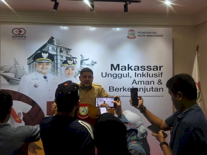 Wali Kota Makassar, Munafri Arifuddin, saat memberikan keterangan pers di Balai Kota Makassar,  Selasa (5/5/2026). @Jejakfakta/dok. Humas Pemkot Makassar