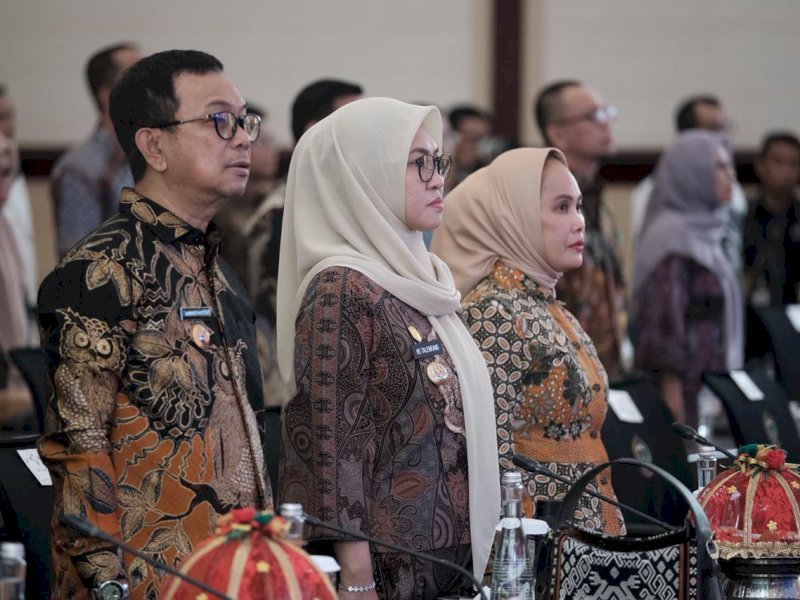 Bupati Gowa, Sitti Husniah Talenrang, saat mengikuti Ekspose Manajemen Talenta di Ruang Rapat Pimpinan Kantor Gubernur Sulawesi Selatan, Makassar, Kamis (7/5/2026). @Jejakfakta/dok. Humas Pemkab Gowa