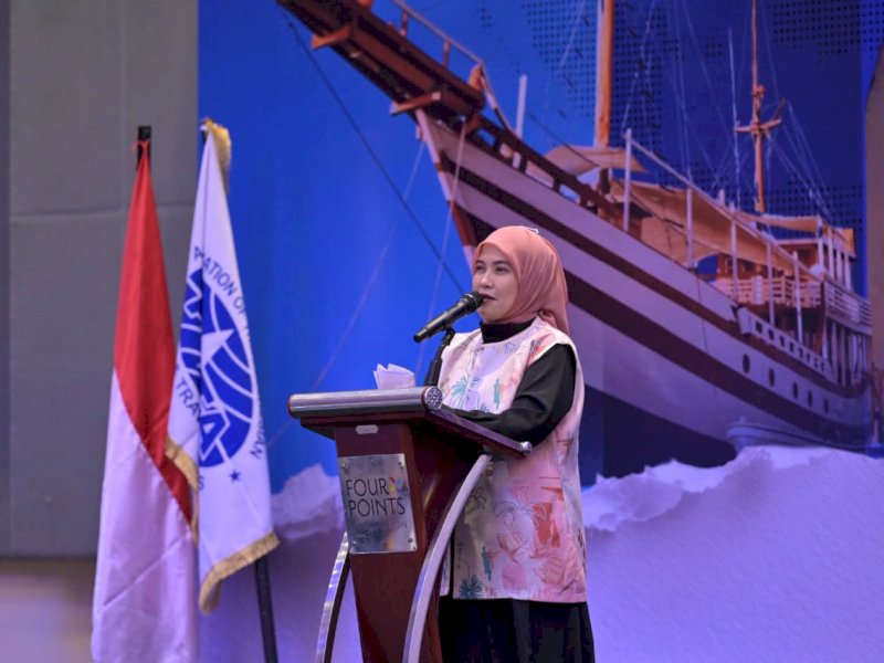 Wakil Wali Kota Makassar sekaligus Ketua Panitia Rapat Kerja Nasional (Rakernas) II Association of The Indonesian Tours and Travel Agencies (ASITA) Tahun 2026, Aliyah Mustika Ilham, saat memberikan sambutan Rakernas II ASITA 2026 yang mengusung tema &ldquo;Strengthening Indonesian Tourism Through Partnership&rdquo; di Ballroom Lily, Four Points by Sheraton Makassar, Kamis (7/5/2026). @Jejakfakta/dok. Humas Pemkot Makassar
