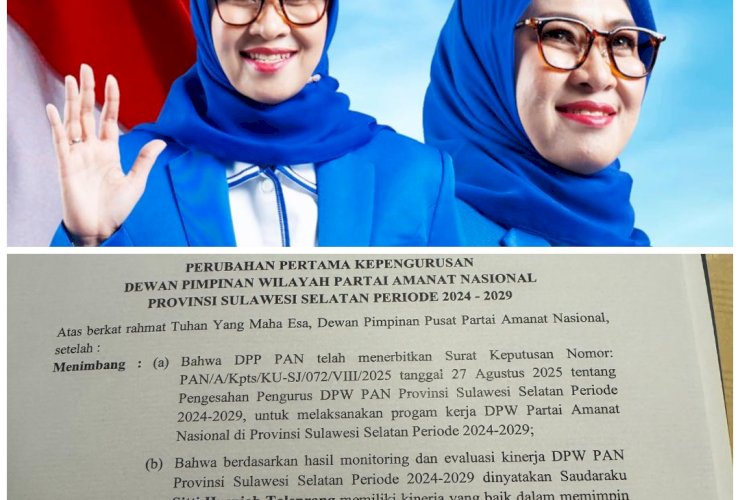 Berprestasi, Husniah Talenrang Ditunjuk Jabat Wakil Sekjen DPP PAN