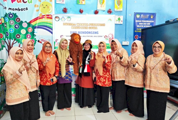 DWP dan Pokja Bunda PAUD Gowa Bangun Karakter Anak lewat Gerakan Dongeng Literasi