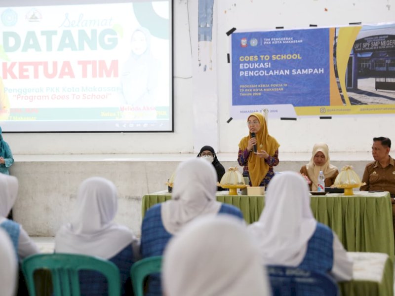 Program perdana yang diinisiasi Pokja IV TP PKK Kota Makassar tahun 2026 tersebut resmi diluncurkan Ketua TP PKK Kota Makassar, Melinda Aksa, di SMP Negeri 7 Makassar, Selasa (11/05/2026). @Jejakfakta/dok. Humas Pemkot Makassar