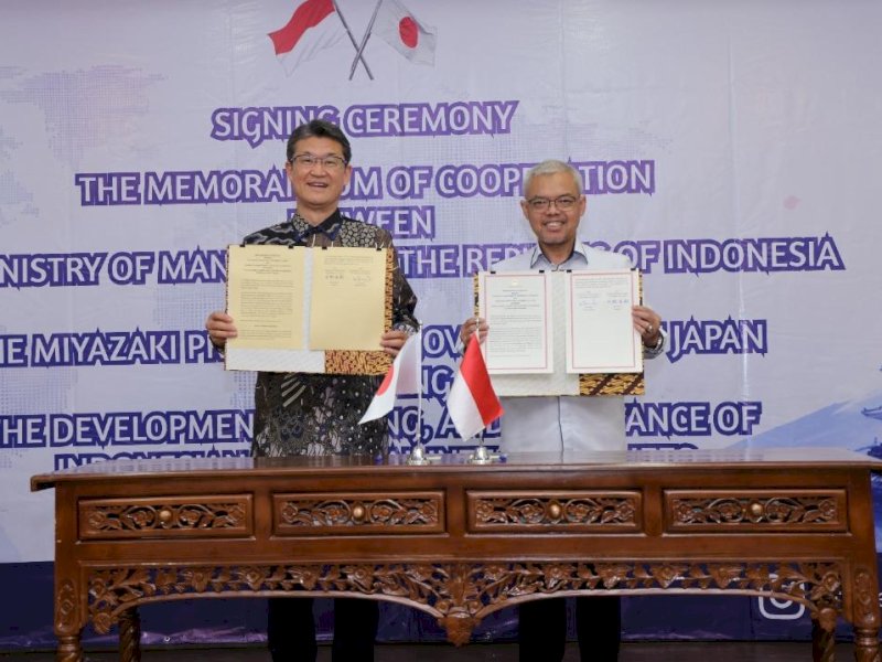 Penandatanganan  kerja sama dilakukan dengan Pemerintah Prefektur Miyazaki di Ruang Serbaguna Kemnaker, Jakarta, pada Selasa (12/5/2026). @jejakfaktacom/Humas Kemnaker