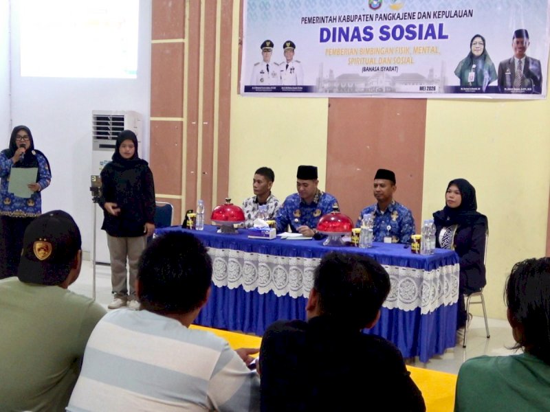 Pelatihan bahasa isyarat dibuka langsung oleh Bupati Pangkep, Muhammad Yusran Lalogau, di Aula DP2KBP3A Pangkep, Senin (18/5/2026). @jejakfaktacom/Humas Pemda Pangkep
