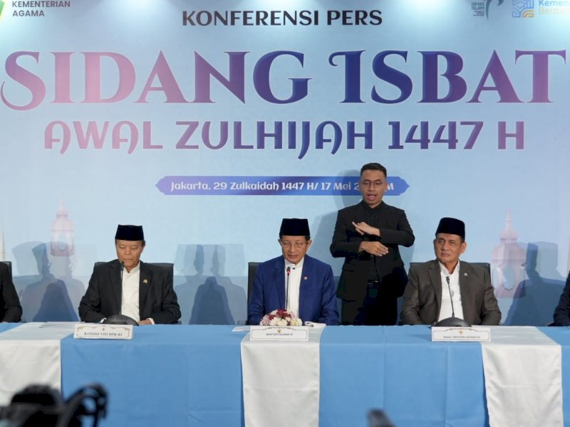Hari Raya Iduladha 1447 H/2026 M jatuh pada Rabu, 27 Mei 2026. Keputusan disampaikan Menteri Agama dalam konferensi pers Sidang Isbat penetapan awal Zulhijah 1447 H di Kantor Kemenag, Jakarta, Minggu (17/5/2026). @jejakfaktacom/Dok. Kemenag RI