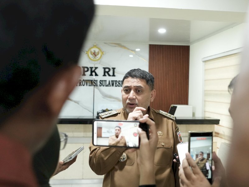 Wali Kota Makassar, Munafri Arifuddin, saat memberikan keterangan pers, Senin (25/5/2026). @Jejakfakta/dok. Humas Pemkot Makassar