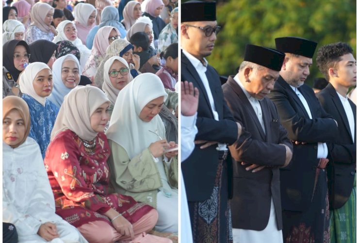 Munafri-Aliyah Salat Idul Adha Bersama Ribuan Warga di Karebosi, Serukan Semangat Berbagi dan Kepedulian Sosial