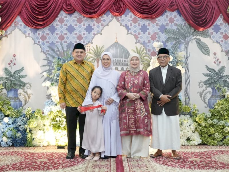 Wali Kota Makassar, Munafri Arifuddin bersama Ketua TP PKK Kota Makassar, Melinda Aksa menggelar open house Hari Raya Iduladha 1447 Hijriah, Rabu (27/5/2026). @Jejakfakta/dok. Humas Pemkot Makassar