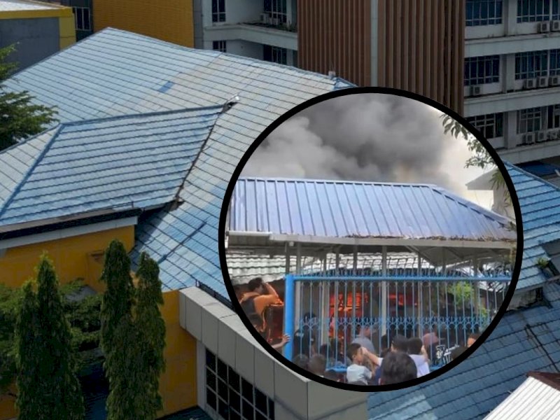 Kebakaran di area Rumah Sakit Syekh Yusuf Gowa, Jumat siang (29/5/2026). @Jejakfakta/dok. Humas Pemkab Gowa