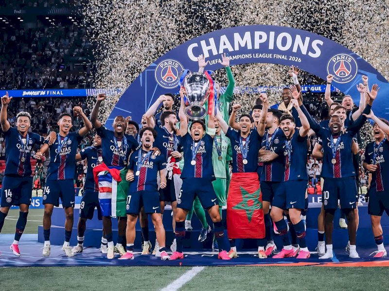 Paris Saint Germain (PSG) juara Liga Champions 2026 yang digelar di Puskas Arena, Sabtu (30/5/2026). @jejakfaktacom/Dok. PSG