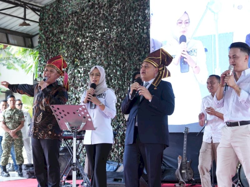 Wali Kota Makassar, Munafri Arifuddin, saat menghadiri acara Syukuran Dirgahayu ke-69 Kodam XIV/Hasanuddin yang berlangsung di Baruga Setia Hingga Akhir, Markas Kodam XIV/Hasanuddin, Senin (1/6/2026). @Jejakfakta/dok. Humas Pemkot Makassar